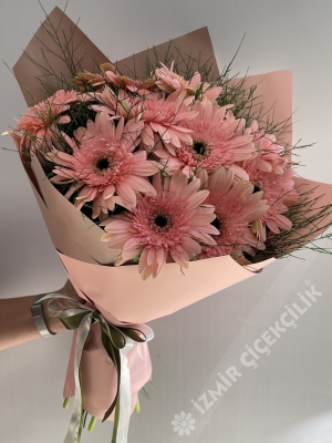 Pembe Gerbera Buketi - Buca Çiçekçi